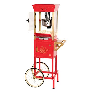 Nostalgia Popcorn Maker Machine - Professional Cart With 8 Oz Kettle Makes Up to 32 Cups - Vintage Popcorn Machine Movie Theater Style - Red - Image 1