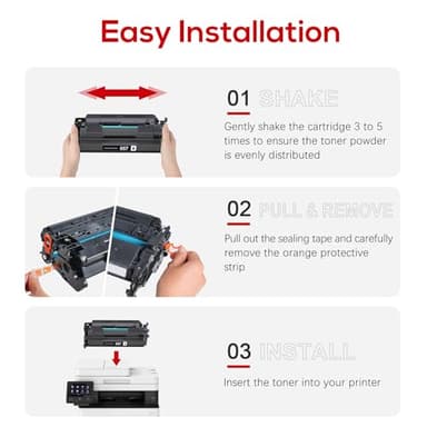 Jeostarky Compatible 057 Toner Cartridge with Display Capacity Chip Replacement for Canon 057 057H CRG-057 Works with Canon imageCLASS MF455dw MF445dw LBP226dw LBP227dw LBP228dw Printer(057 Black x2 ) - Image 7