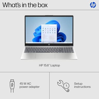 HP 15.6 inch Laptop, HD Touchscreen Display, AMD Ryzen 3 7320U, 8 GB RAM, 256 GB SSD, AMD Radeon Graphics, Windows 11 Home, Natural Silver, 15-fc0399nr - Image 9