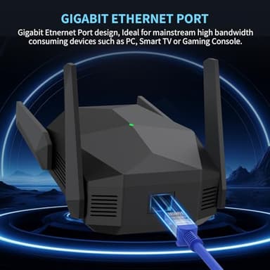 2025 AX3000 WiFi 6 Range Extender, WiFi Extender Signal Booster with Gigabit Ethernet Port, Dual Band (2.4G&5.8G) WiFi Repeater Cover up to 13888sp.ft, Faster Speed and Wider Cover, Quick Setup - Image 5