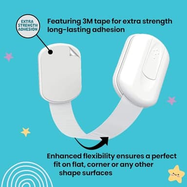 Booboo® (10 Pack) Premium Cabinet Locks Baby Proofing, Child Proof Cabinet Locks, Cupboard Locks for Children with 3M Adhesive + 4 Extra Stickers - Image 2