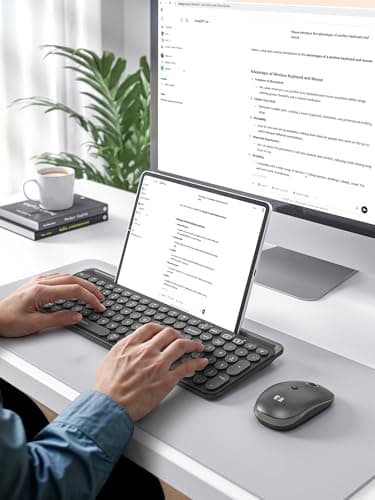 seenda Bluetooth Keyboard and Mouse for iPad, Multi-Device Bluetooth + 2.4G Wireless Keyboard Mouse with Tablet Holder for MacBook/Windows Computer, iOS/Andriod Tablet Phone, Black - Image 8