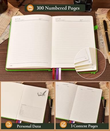 Vintage Leather Journal with 300 Numbered Pages,A4 Lined Journal for Men Women,Daily Journals for Writing,College Ruled Notebook for Work,School,Note taking,Travel Diary,Large (8.5" X 11.3") - Image 6
