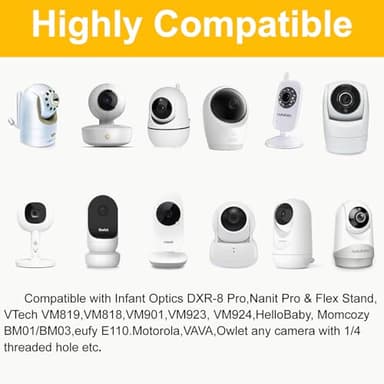 iTODOS Baby Monitor Floor Stand Holder Mount compatible with Infant Optics DXR-8 Pro,Nanit Pro & Flex Stand,VTech VM819/VM901,HelloBaby,Momcozy,eufy,Motorola,Owlet, Keep Baby Away from Touching - Image 4
