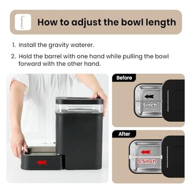 Gardner Pet Automatic Dog Water Dispenser Gravity Waterer with Stainless Steel Bowl Water Dispenser 8.5L Large Capacity Water Feeder with Filters for Dogs Cats Pets, BPA-Free Noise-Free (White, 8.5L) - Image 5