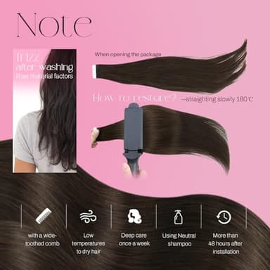 Moresoo Tape in Hair Extensions Human Hair Dark Brown Tape in Extensions Human Hair Seamless Real Hair Extensions Tape in Human Hair 24 Inch Sraight #4 20pcs 50g - Image 5