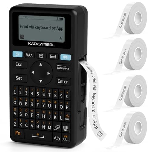 SUPVAN E11 Bluetooth Label Maker Machine with 4 Tapes, Support Keyboard & App with 40 Fonts and 450+ Icons, Rechargeable Inkless Labeler for Home, Kitchen, Office, School Organization, Black - Image 1