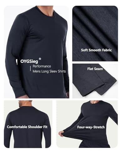 6 Pack Men's Quick Dry Long Sleeve Shirts UPF 50+ UV Sun Protection SPF Moisture Wicking T-Shirt for Casual Workout A2XL - Image 4