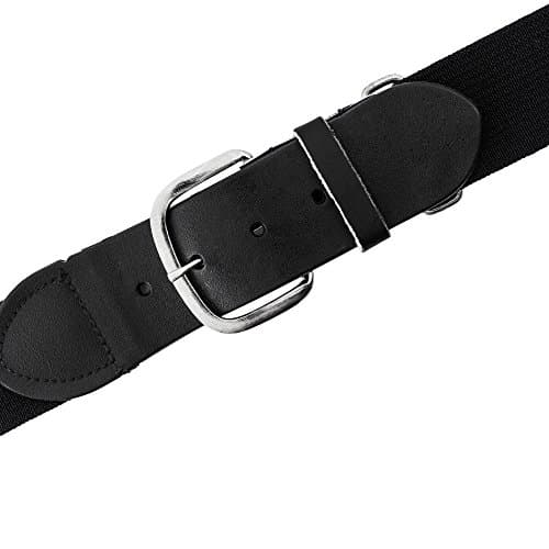 Champion Sports Baseball/Softball Uniform Belt - Comfort Nylon Stretch Fit Uniform Belt - Durable Leather Tab - Adult "22-46 Inches" - Black - Image 1