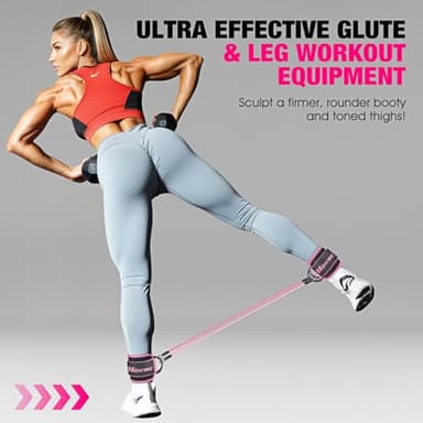 HOXWC Ankle Resistance Bands with Cuffs, Ankle Bands for Working Out, Ankle Resistance Band for Leg, Booty Workout Equipment for Kickbacks Hip Fitness Training, Exercise Bands for Butt Lift Women - Image 3