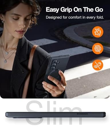 TORRAS 360 Spin Magnetic Stand for Galaxy Z Fold 7 Case, MIL-Grade Hinge Protection, Fit for Magsafe, 360 Kickstand & Ring Holder, Armor Hard Slim Case for Samsung Galaxy Z Fold 7, Black - Image 6