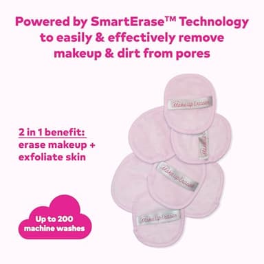 The Original MakeUp Eraser, 7-Day Set, Erase All Makeup With Just Water, Including Waterproof Mascara, Eyeliner, Foundation, Lipstick, Sunscreen, and More! Silver Infused, 7ct. - Image 3