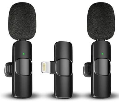 Caymuller Professional Wireless Lavalier Lapel Microphone for iPhone iPad, Mini Lapel Mics Plug-Play 2.4G Ultra-Low Delay Noise Reduction Chip for Video Recording Interview Podcast Vlog YouTube Tiktok - Image 1