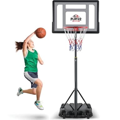 Kids Basketball Hoop Outdoor - 33 inch Backboard, 70-84in Adjustable Height, Portable Basketball Hoops & Goals for Kids/Teenagers/Youth in Backyard/Driveway/Indoor - Fillable Base - Image 1