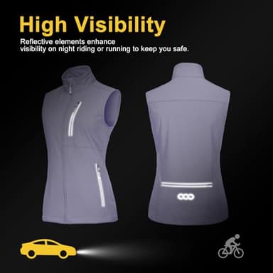 33,000ft Women's Lightweight Running Vest Outerwear with Pockets, Windproof Sleeveless Jacket for Golf Hiking Travel - Image 3