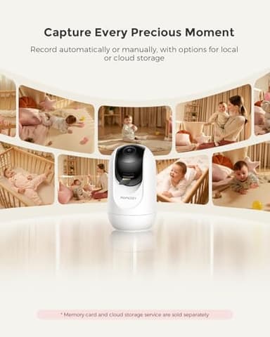 Momcozy Smart WiFi Baby Monitor with Camera and Audio, 5" 1080P Screen with Wall Mount, Motion & Cry Detection, Safe Fence, Clear Night Vision, 5000mAh Battery, 2-Way Talk, Photo & Video Recording - Image 5