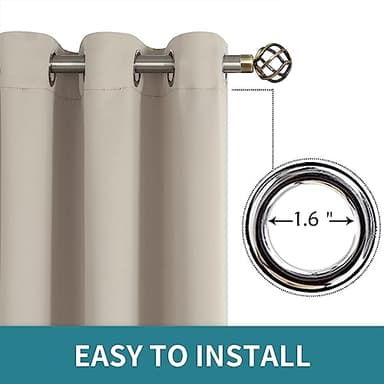 BGment Room Darkening Curtains 54 Inches Long - Grommet Thermal Insulated Drapes Window Treatment Curtains for Bedroom, 2 Panels, 52 x 54 Inch, Camel - Image 6