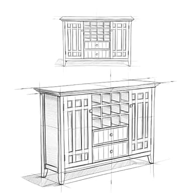 SIMPLIHOME Bedford Buffet - 54 inch Wide Solid Wood 3-Door Sideboard Buffet with Wine Rack in Distressed Grey, Transitional Cabinet for Dining Room or Kitchen with Adjustable Shelves - Image 14