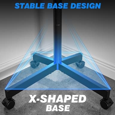 Rfiver Mobile TV Stand for 23-60 Inch LCD LED Flat/Curved Panel Screen TVs up to 88 lbs, Rolling TV Stand with Adjustable Shelf & Tilt, Portable Floor Stand on Wheels for Bedroom, Living Room, Office - Image 8