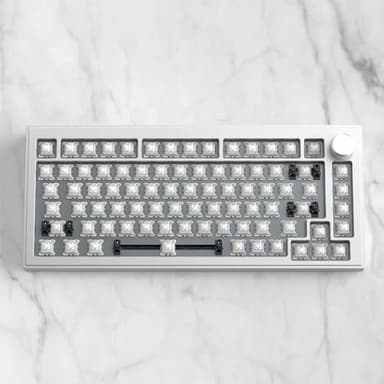 DrunkDeer A75 Rapid Trigger Mechanical Keyboard TKL Aluminum Case Wired Magnetic Switch Compact 82Keys RGB No Keycap,with Knob,Sliver White - Image 1