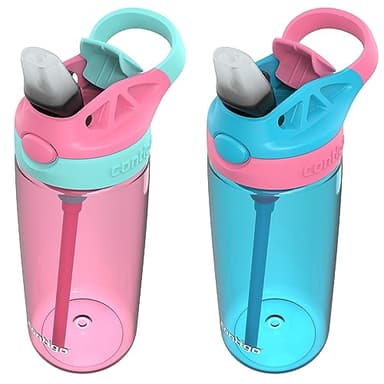 Contigo Aubrey Kids Water Bottle, 2-Pack, 20oz, Azalea/Jade & Blue Raspberry.Azalea, Spill-Proof Lid, Dishwasher Safe, BPA Free - Image 2