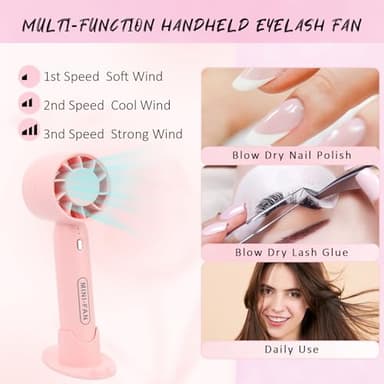 EMEDA Lash Shampoo Kit 2.02 fl oz Lash Cleaning Kit with Rechargeable Fan Dryer/Brush/Rinse Bottle, Oil-free Cleanser Wash for Extensions & Clusters & Natural Eyelashes, Cleaner for Eyelash Care - Image 5