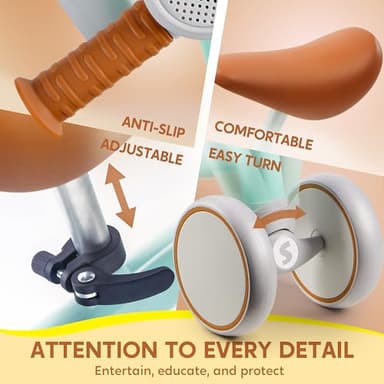 SYNCFUN Baby Balance Bike with Music and Light for 1-2 Year Old Toddlers, 1st Birthday Gift, One Year Old Birthday Gift for Boys Girls, Outdoor Baby Toys (Blue) - Image 3