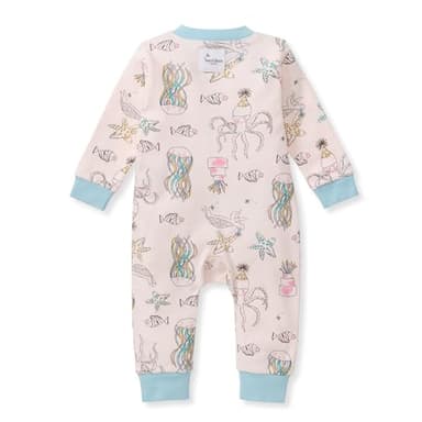 Burt's Bees Baby Baby Girls' Sleep and Play, 100% Organic Cotton, One-Piece Footless Pajamas, Sea-lebration, 0-3 Months - Image 2