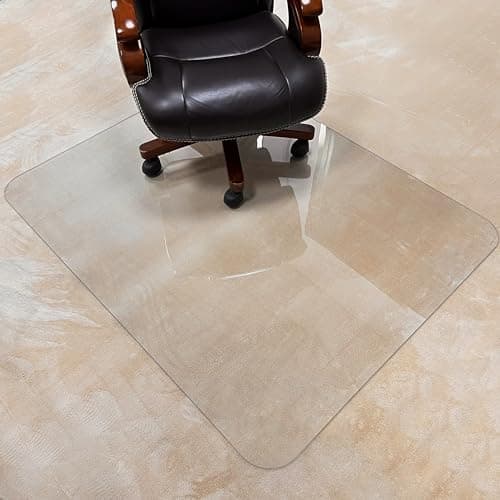[Large Size] Crystal Clear 1/5" Thick 59" x 47" Heavy Duty Hard Chair Mat, Can be Used on Carpet or Hard Floor - Image 1