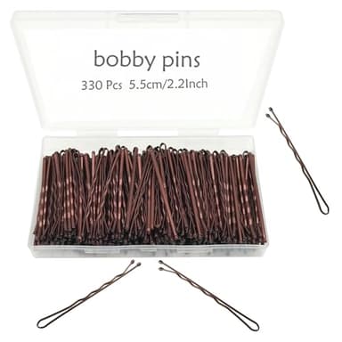 Bobby Pins Brown, 330 Count 2.2 Inch Hair Pins With Cute Box, Premium Bobby Pin For Kids, Girls And Women, Great For All Hair Types - Image 1