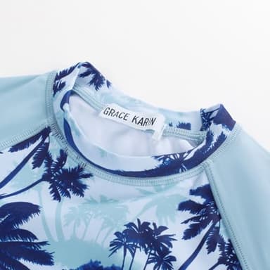 GRACE KARIN Tween Girs Swimsuit Size 10-12 Rash Guard Tankini Set Swimsuit for Girls Long Sleeve Swimwear - Image 2