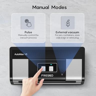 Fully Automatic Vacuum Sealer, 95Kpa Powerful Food Vacuum Sealer Machine, Auto Dry-Wet Detection | Bag Cutter | 2 Rolls Bags & 100 Pcs Precut Bags | Effortless Operation, Silver - Black - Image 5