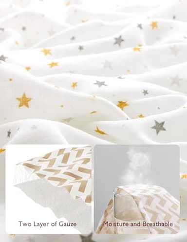 Momcozy Muslin Swaddle Blankets, Ultra Soft Neutral Baby Essentials Must Haves Registry Search, Breathable Large 47'' x 47'' Newborn Boys Girls Swaddle Receiving Blanket, Stellar Orbit - Image 5