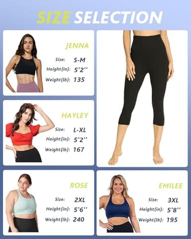 CAMPSNAIL 4 Pack Capri Leggings for Women - High Waisted Capris Tummy Control Yoga Pants with Pockets Workout Cycling Tights - Image 5