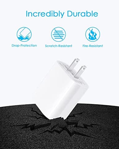 i Phone Charger 10Ft Fast Charging, MFi-Certified, 20W PD Block with 10Ft Cable, Type C Travel Plug & Cord for i Phone 14/13/12/11, i Pad & More [2 Pack] [Black] - Image 3