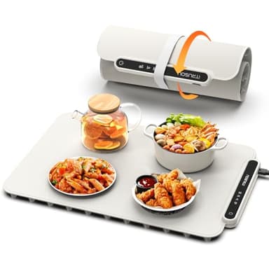 Food Warming Mat, iTRUSOU Electric Warming Tray Full Surface Heating to Keep Food Warm or Thawing, Versatile Food Warmer with 3 Temperature Setting for Parties Buffets Gatherings Holidays Daily Use - Image 1