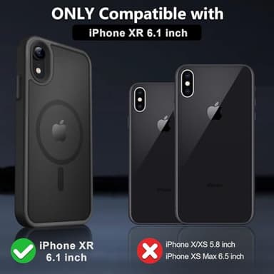 MOCCA Strong Magnetic for iPhone XR Phone Case, [Compatible with Magsafe][Mil-Grade Drop Protection] Slim Thin Translucent Matte Protective Cover Case for iPhone XR Case 6.1'', Black - Image 7