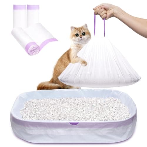 Elzrghs Cat Litter Box Liners Large, 30 Pack Jumbo Drawstring Cat Litter Bags, Extra Thick Litter Pan Liners Heavy Duty 36"x16" - Image 1