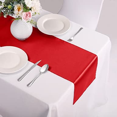 15-Pack Satin Table Runner Red 12 x 108 inches Long, Table Runners for Wedding, Birthday Parties, Banquets Decorations(15 Pack, 12x108 Inch, Red) - Image 7