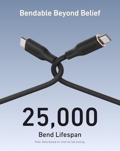 Anker USB C Cable, 240W Type C Flow Cord, Fast Charging for iPhone 17 Series, MacBook Pro 2020, and More (USB 2.0, 6FT, Black) - Image 5