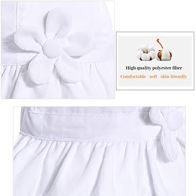 Baby Girl Wide Brim Bucket Hats with UPF 50+ Outdoor Adjustable Beach Hat with Sun Hat(0-6 Months,White Petal & Pink Petal) - Image 4