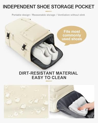 Travel Backpack Women,Carry On Backpack Flight Approved 18x14x8 inches Bag Spirit Airlines Personal ltem,College Sports Hiking Rucksack Waterproof Casual Daypack Laptop Blackpack Men,Beige - Image 6