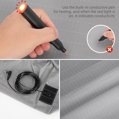 HLLBLL® Grounding Bedding Sheet Set, Bed Sheets and Pillowcase Set, 90% Organic Cotton+10% Pure Silver Organic Fitted Grounded Sheet for Improved Sleep, Pain Relief (Gray, (60.3 * 80 * 15.1inch)) - Image 4