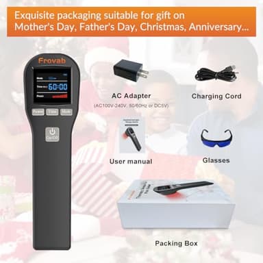 Frovab Red Light Therapy Device, 4x808nm+16x650nm Infrared Light Therapy for Pain, Hand Held Red Light Therapy Device at Home, Red Light Therapy Hand Held Wand for Muscle Body & Shoulder, Black - Image 7