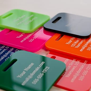 Custom Luggage Tags (3 or 6 Pack) - Personalized Unique Suitcase & Backpack Travel, Durable, Waterproof & Heavy Duty (Red) - Image 2