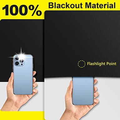 FADOTY Blackout Curtains for Bedroom, Portable 100% Black Out Window Cover Film, Cuttable Blackout Shades Fabric Sheet, No Drill Window Blinds, Sun Heat Light Blocker for Travel Media Dorm, 57'' W - Image 2