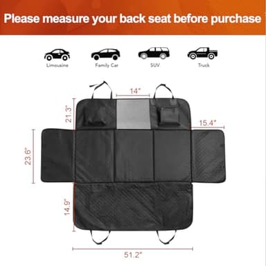 Vailge Dog Car Seat Cover, Dog Hammock for Car Backseat, Non Inflatable seat Cover for Back seat,Hard Bottom Back Seat Protector for Cars,Trucs & SUVs - Image 9