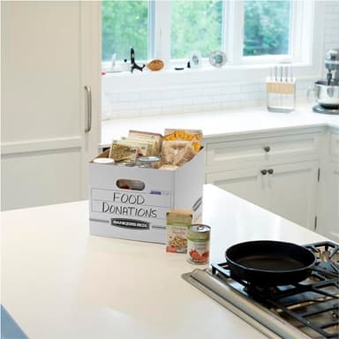 Bankers Box 30 Pack STOR/FILE Basic Duty File Storage Boxes, Standard Assembly, Lift-off Lid, Letter/Legal, White/Blue - Image 6