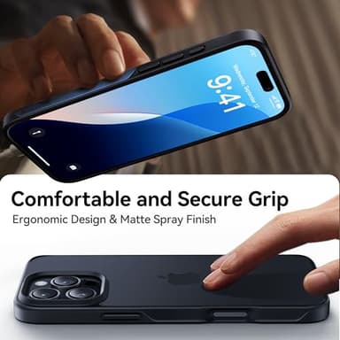 CASEKOO for iPhone 16 Pro Case, [Never Yellow Technology] [Mil-Grade Drop Protection] Translucent Slim Cover Women Men for iPhone 16 Pro Phone Case 6.1 inch, Frosted Black - Image 6