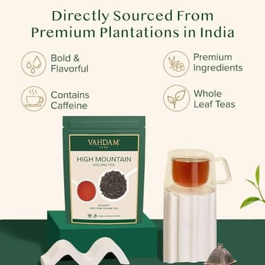 VAHDAM, High Mountain Oolong Tea Leaves From Himalayas (50+ Cups, 3.53oz) Strong & Robust Oolong Tea | High Elevation Grown | Vacuum Sealed | Brew Hot, Iced, Kombucha Tea | Loose Leaf Tea - Image 5